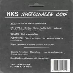 HKS Cordura Double Speedloader Case Hook & Loop Closure Black or Camo SHIPS FREE