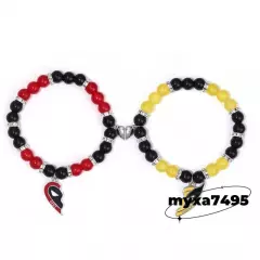 Cosplay Bracelet Deadpool 3 & Wolverine Beaded Heart Pendant Hand Chain Jewelry