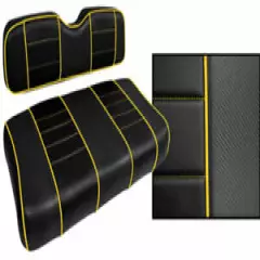 Golf Cart Custom Seat Covers Carbon Fiber Black and Yellow EZGO RXV 2008-2015