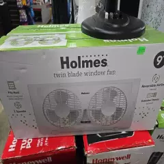 Holmes 9" 2 Speed Twin Blade Manual Window Fan with Reversible Airflow White New