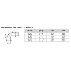 Viega ProPress 1/2" - 90 Copper Elbow - Double Press Connection - Smart Connect