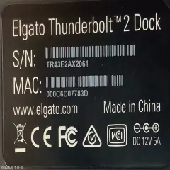 Elgaton Thunderbolt 2 Dock with ac adapter