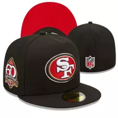 San Francisco 49ers Fitted Hat 2024 New Style Football Cap Mens Flat Brim Cap