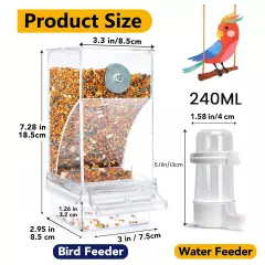 No Mess Bird Feeders Spill Bird Feeder for Cage Bird Water Dispenser8198