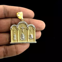 10KT Two Tone Gold Virgin Marry & Jesus Pendant - 6.5 Grm, Brand New