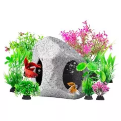 10Pcs Aquarium Hideaway Rock Cave Fish Tank Decorations quarium,Betta Toys 