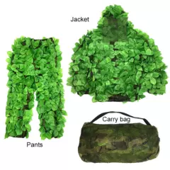 Ghillie Suit Waterproof Hunting Outdoor Training Leaves Camouflage Jacket Pants