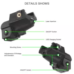 USB Rechargeable Pistol Gun Laser Sight For Glock 17 Taurus G2c 20mm Picatinny