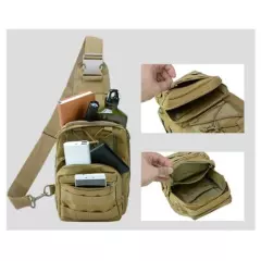 Tactical Shoulder Bag Camping Backpack Molle Chest Pack Right Left Adjustable