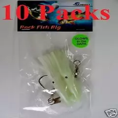 10 packs rock cod squid rigs glow two bulb squid rigged fishing lures -10 Pairs