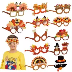 Bluegogo 16 Pcs Thanksgiving Headbands Paper Glasses - Thanksgivings Glasses