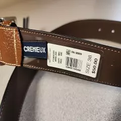 Cremieux Brown Leather Belt Size 38