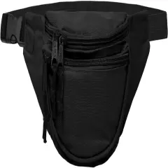 Dalix 3 Pocket Fanny Pack - Adjustable, Hands-Free Convenience (Black)