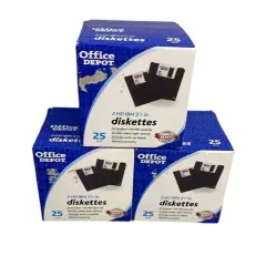 3.5" Diskettes 2HD IBM 1.44MB Lot Of 3 New 25 Packs = Total 75 New In Box