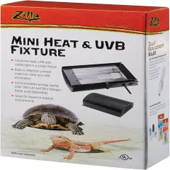 Reptile Terrarium Enclosure Mini Heat & UVB Light Fixture (Bulb Sold Separately)