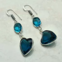 London Blue Topaz Handmade Drop Dangle Earrings Jewelry 4.6 AE-54435