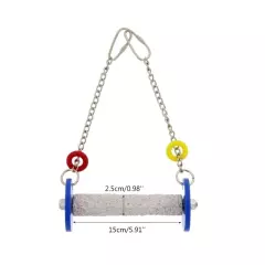 Finch Cage Perch Stand Swing Parrot Stand Hanging Toy Grinding