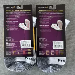 FJ FootJoy ProDry Mens Golf Socks White 2 Pack Bundle 4 Pairs Size XL 12-15