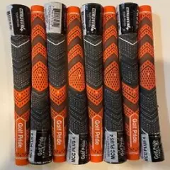 8 8x pcs MCC Plus 4 +4 STANDARD Size Golf Club Grips USA Orange/Black