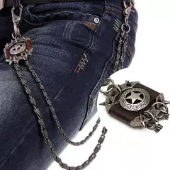 Men's Brown Iron Star Wallet Chain Biker Trucker Punk Heavy Metal Jean Chain USA