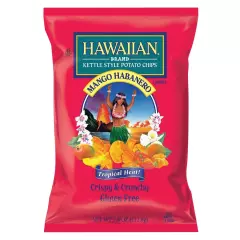 Hawaiian Kettle Style Potato Chips MANGO HABANERO Tropical Heat 7.5Oz (2 Bags)