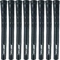 PURE Combo Black Standard Size Golf Grips - Set of 8 - Authorized Distributor