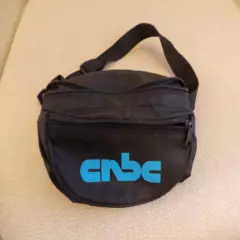 unused CNBC Cable TV Network Blk Fanny Pack Waist Bag 2 Zippered Compartments NF