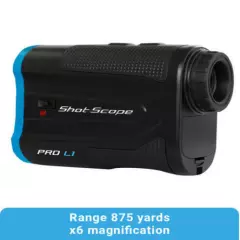 Shot Scope Golf Pro L1 Laser Distance Rangefinder Slope Blue Gray Dual Color LED