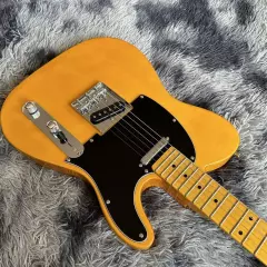 New caster yellow electric guitar with maple neck shipping quickly