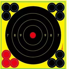 6 inch Self-adhesive Bullseye Reactive Shooting Targets (pack of 25)