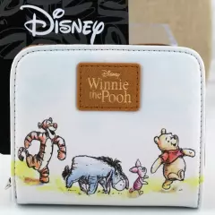 Winnie The Pooh Mini Zipper Wallet Womens Faux Leather Sketch Bioworld New 2023