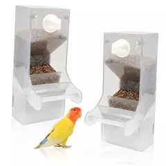  No Mess Bird Feeder for Cage,2 Pack 2 Pack Gray Automatic Bird Feeder