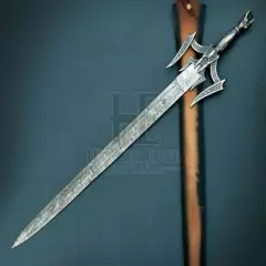 HUNTEX Handmade Damascus Steel Blade 94 cm Long Perfect Replica Barbarian Sword