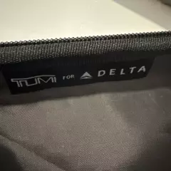 TUMI for Delta Grey Logo Hard Shell Amenity Travel Case Kit Zippered Set Of 2