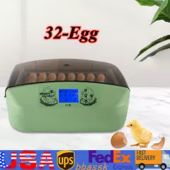 32-Eggs Digital Incubator Automatic Turner Chicken Egg Hatcher w/ Temp Control 