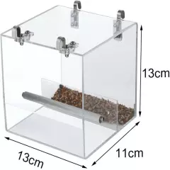 Automatic Bird Feeder No Mess Cage Pet 5.1 x x 4.3 inch, transparent 