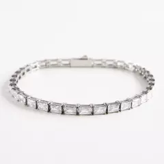 tennis bracelet steel stainless cubic zirconia women cz silver bracelets chain p