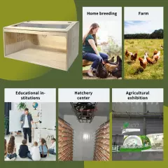 Large Chicken Brooder Box 31.5", Chicken Brooder with 3 Heat Lamp, Temp Contr...