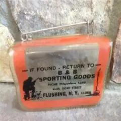 VINTAGE HUNTING / FISHING LICENSE HOLDER B & B SPORTING GOODS FLUSHING NY