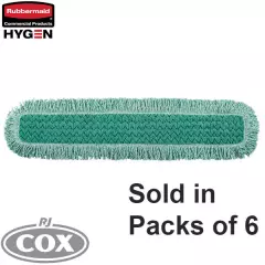 Rubbermaid FGQ43800GR00 HYGEN 36" Green Microfiber Fringed Dust Mop Pad