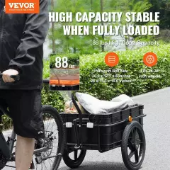 VEVOR Bike Cargo Trailer, 88 lbs Load Capacity, Heavy-Duty Bicycle Wagon Cart, 