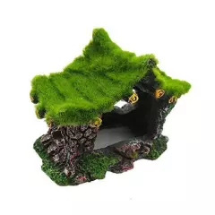  Aquarium Decoration House Resin Hollow Hideout House, Betta Fish Log 