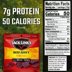 Beef Jerky, Teriyaki - Flavorful Meat Snack for Lunches, Ready to E