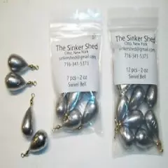 2 oz swivel bell / bass casting sinkers - quantity of 3/7/12/25/50/100/250/480