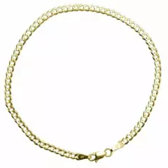 10k Solid Yellow Gold Authentic 3mm Cuban Link Bracelet Men's Women Size 7"