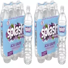 Splash Refresher Acai Grape Flavored Water, 16.9 Fl Oz, Pack of 12