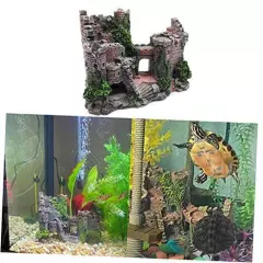 Aquarium Resin Decoration Hideouts Stone Cave Hide House Fish Tank Castle