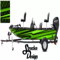 Lime Pontoon Wrap Modern Lines Fishing Abstract Graphic Bass Boat Decal Vinyl US