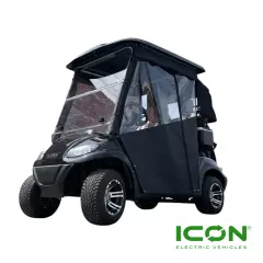 Sunbrella Jet Black Track-Style Canvas Enclosure for ICON i20 2022-Up Golf Cart