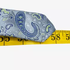 Croft & Barrow Blue Paisley Floral Silk Necktie Tie Men's 3.5" x 58"